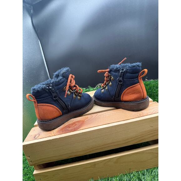 Cat&Jack Kids-Blue/Orange Boots- Size 5 - Picture 5 of 10